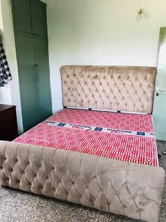 velvet Queen size Bed