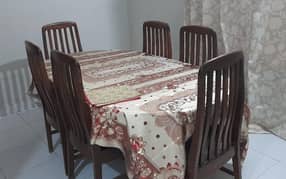 Wood Dining Table with 6 chairs for sell