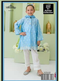 3pcs girls unstitched lawan Embroidered suit