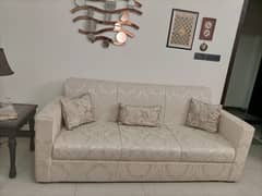 5 seater sofa set with two puffy