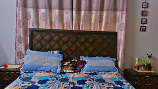 exotic bed set with heavy contemporary work for sale