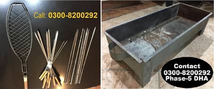 BARBE QUE (Bar B Q) Grill, Rod-sticks, Stove (انگیٹھی) 8200292-0300