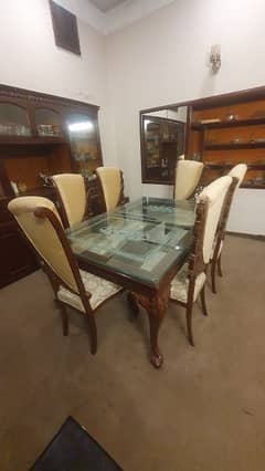 Dining table / Glass dining / 6 Seater dining / chairs/ Chinoti table