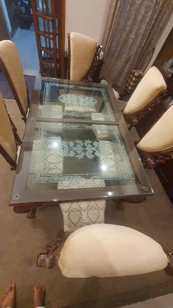 Dining table / Glass dining / 6 Seater dining / chairs/ Chinoti table 5