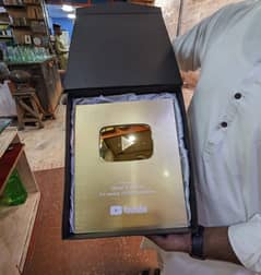 customize ur name youtube play button golden / silver