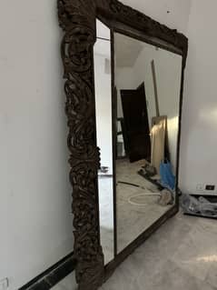 Elegant Large Mirror with Stunning Wooden Border