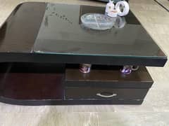 u shaped centre table with glass