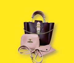 3 PC's hand bag leather