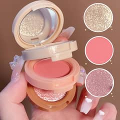 Blusher And Highlighter kit- 3in1 pallate- Professional Makeup kit for
