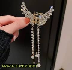 Butterfly Design Zircone Hair  Claw with Long chain