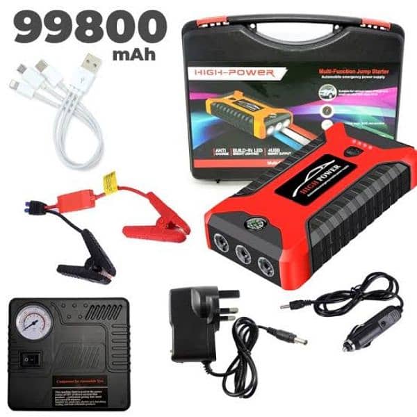 SOGO Original Car Power bank jump starter with Air Compressor full Kit 0