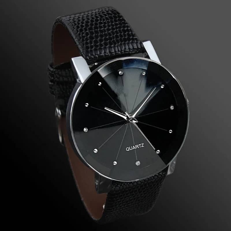 Imported Men Women Luxury Crystal Quartz Stainless Steel Dial Leather 1