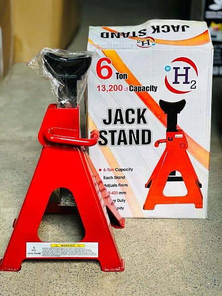 6 Ton 2 PC Heavy Duty Jack Stands Ratcheting Lift Lock Capacity Safety 1