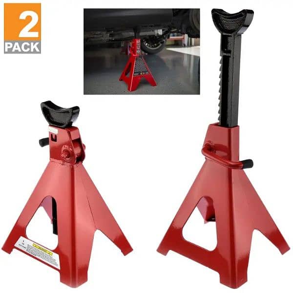 6 Ton 2 PC Heavy Duty Jack Stands Ratcheting Lift Lock Capacity Safety 18