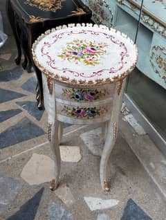 Hand Painted Flower Table, Lamp Table, Side Table