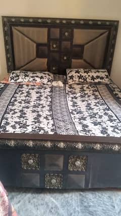 double bed with 2 side table, dressing table and mattress for sale