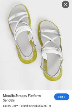 Imported Charles and Keith Metallic Strappy Foam Sandals