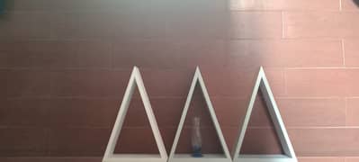 1 Piece Home-made White Wooden Wall Hanging Triangular Shelf