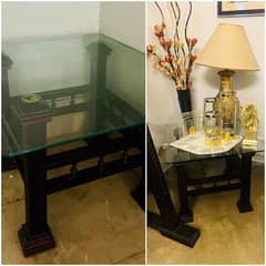 2 side tables in brown color