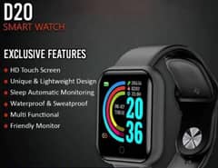 D20 smart watch colour black