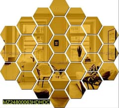 acrylic hexa,golden wall hanging