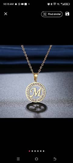 simple gold and silver color A to z latter's initial pandand necklace