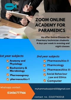 zoom online Academy For Paramedics