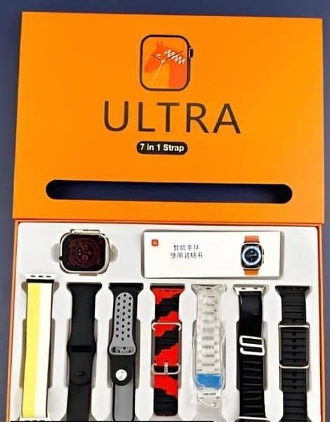 7 in 1 Ultra Smart Watch With 7 Straps Wireless Charging Bluetooth 0