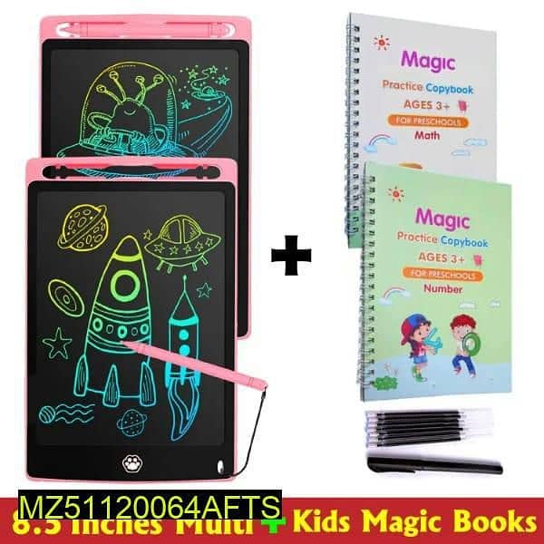 writing tablet with 4 magic books 0