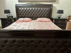 Solid Wooden Bed in pure Sheesham wood Genuine Leather Used