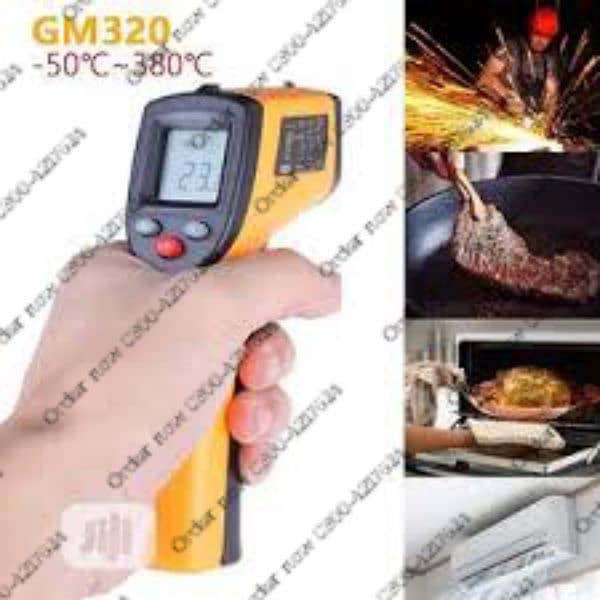 1600 degree LCD Digital Display Infrared Thermometer incubator Non-con 3