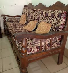 Original old wooden Sofa set 3+1+1