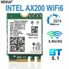 Dual band 2.4Gbps Intel Wi-Fi 6E AX200NGW (full kit)