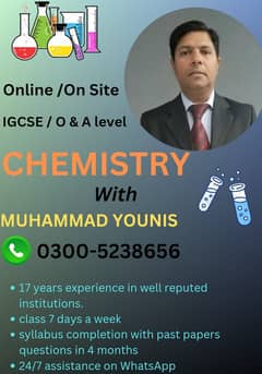 A Level chemistry teacher in islamabad Pakistan