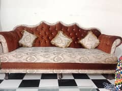 7 seater sofa with glass table