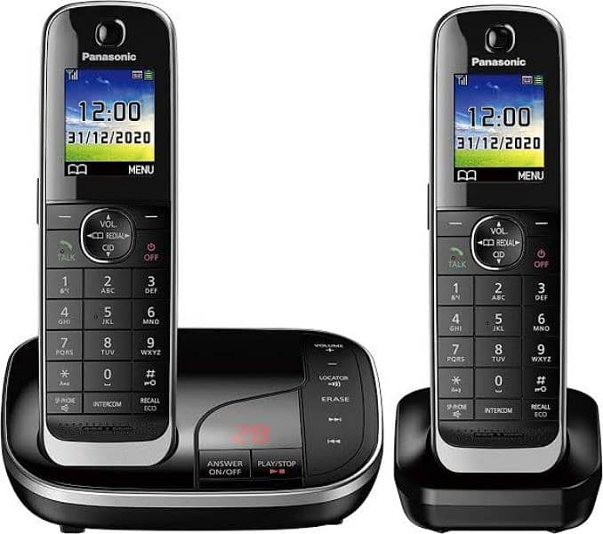 Cordless Twin Handset Panasonic landline phone with intercom phone set 2