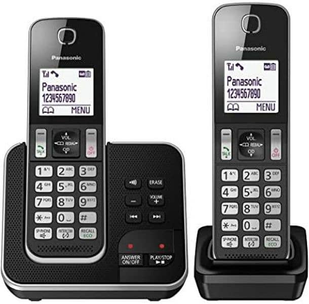 Cordless Twin Handset Panasonic landline phone with intercom phone set 4