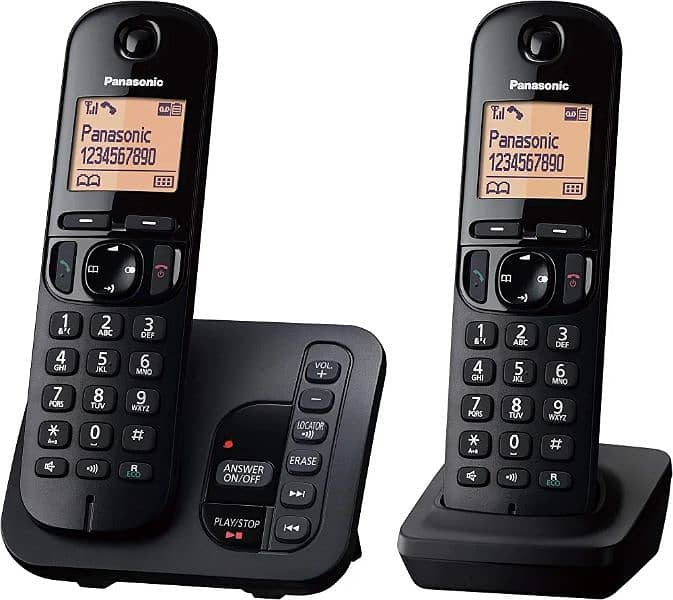 Cordless Twin Handset Panasonic landline phone with intercom phone set 6