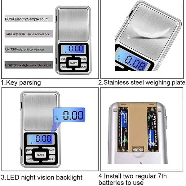 DIGITAL POCKET KITCHEN WEIGHT SCALE 0.01G TO 200G, (BRAND NEW) 2