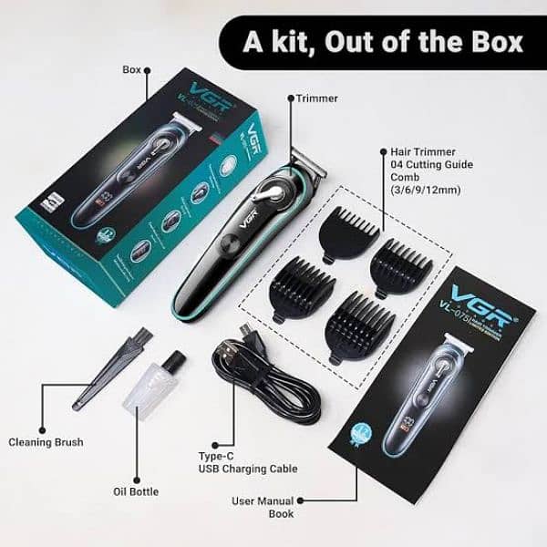 Beard & Hair Trimmer Washable , Shaver , Shaving Machine 2