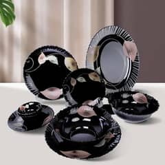 Black Gemya Dinner Set 86 Piece with Gold and white Design  Design