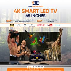 65 INCHES 4K HDR BLUETOOTH BORDERLESS SMART LED TV 2024