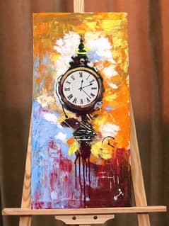 Oil painting clock