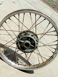 1950". 70 bike rim with hub