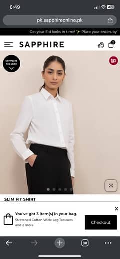 White Formal Office Top/Shirt