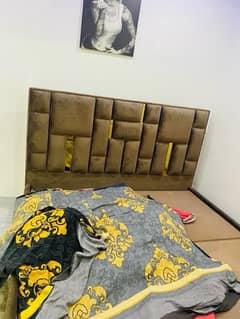 Brass heavy wood bed for sale