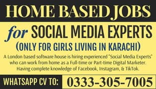 Home Based (Remote) Jobs for Social Media Expert Girls