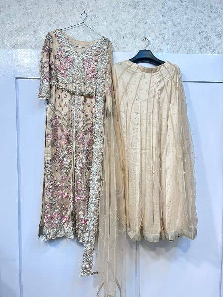 New wedding dress long maxi and gharara with havey dupatta for sale 1