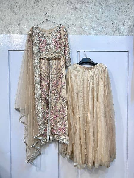 New wedding dress long maxi and gharara with havey dupatta for sale 2