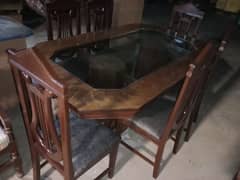 daining table 6 chairs for sale good condition contact with me